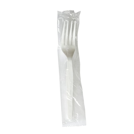 Boardwalk Heavyweight Wrapped Polystyrene Cutlery, Fork, White, 1000PK BWKFORKWHPSIW